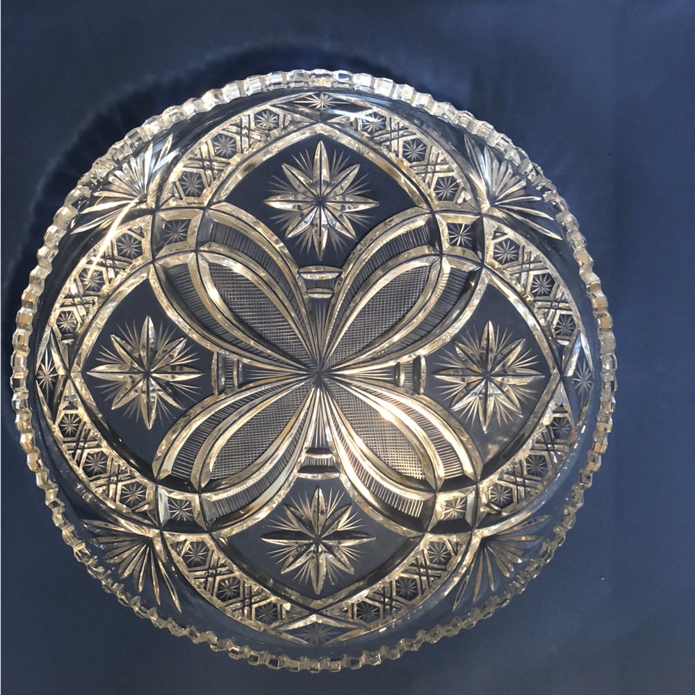 Vintage American Brilliant Period (ABP) Cut Glass Platter.